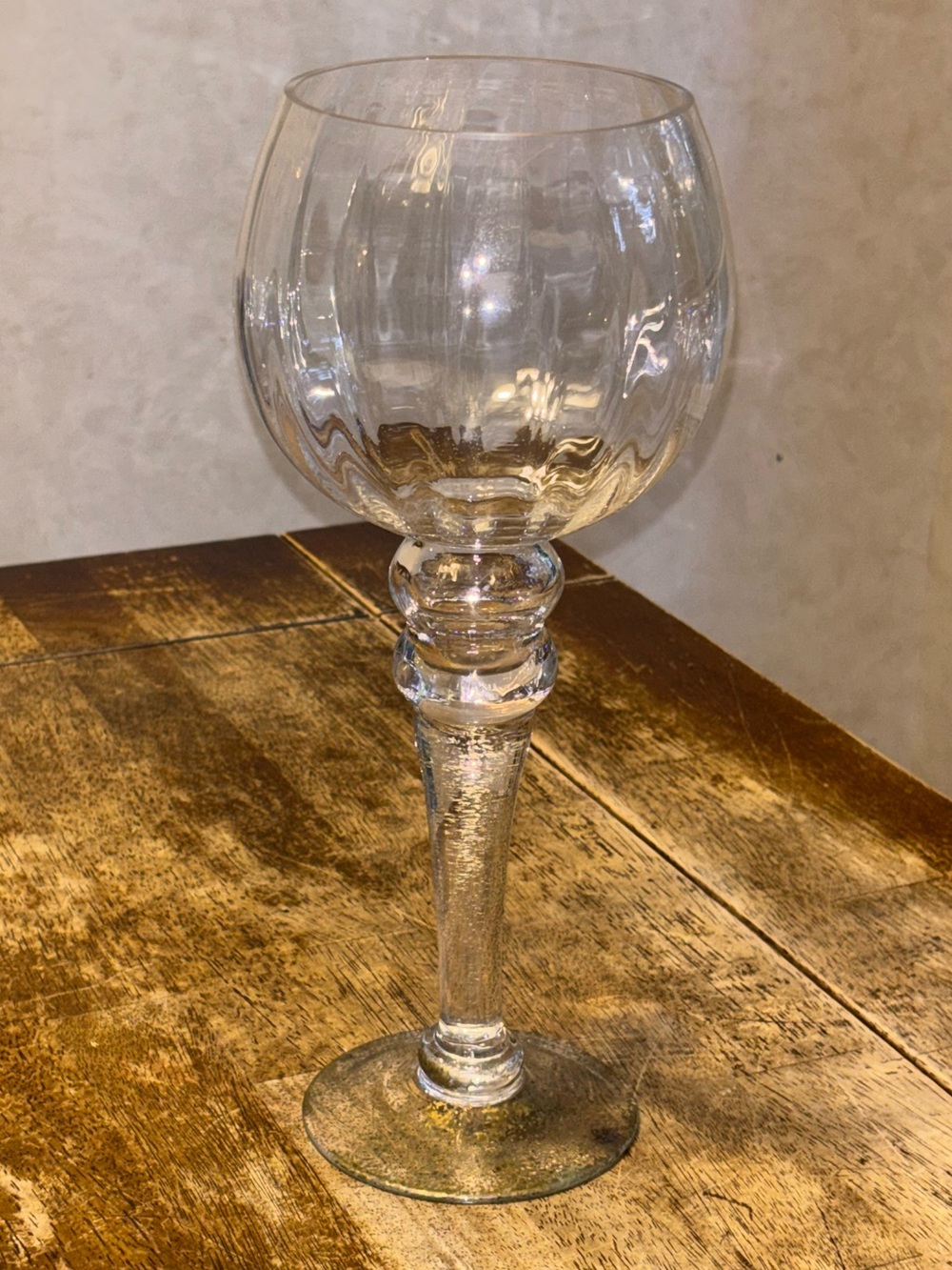 Home Essentials Charisma Gold Fleck Glass Hurricane Candle Holder 12” Pedestal